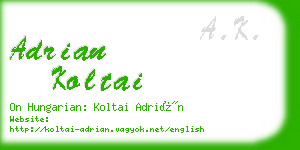 adrian koltai business card